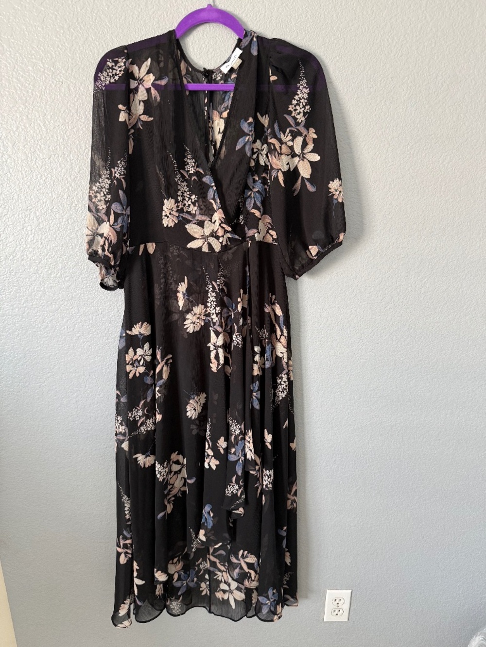 Calvin Klein Black Floral Maxi Dress Size 8